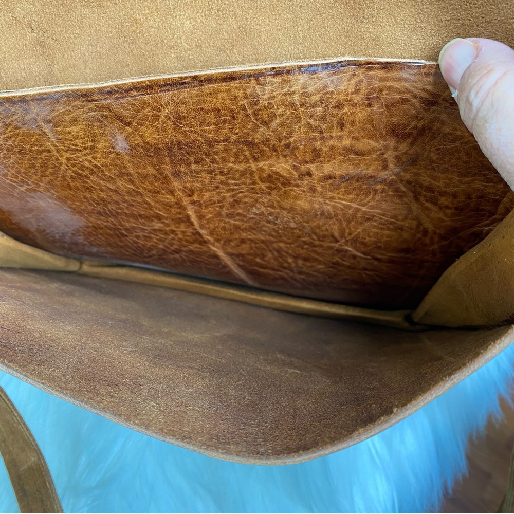 Hand Tooled Cowhide Leather Adjustable Crossbody - image 7